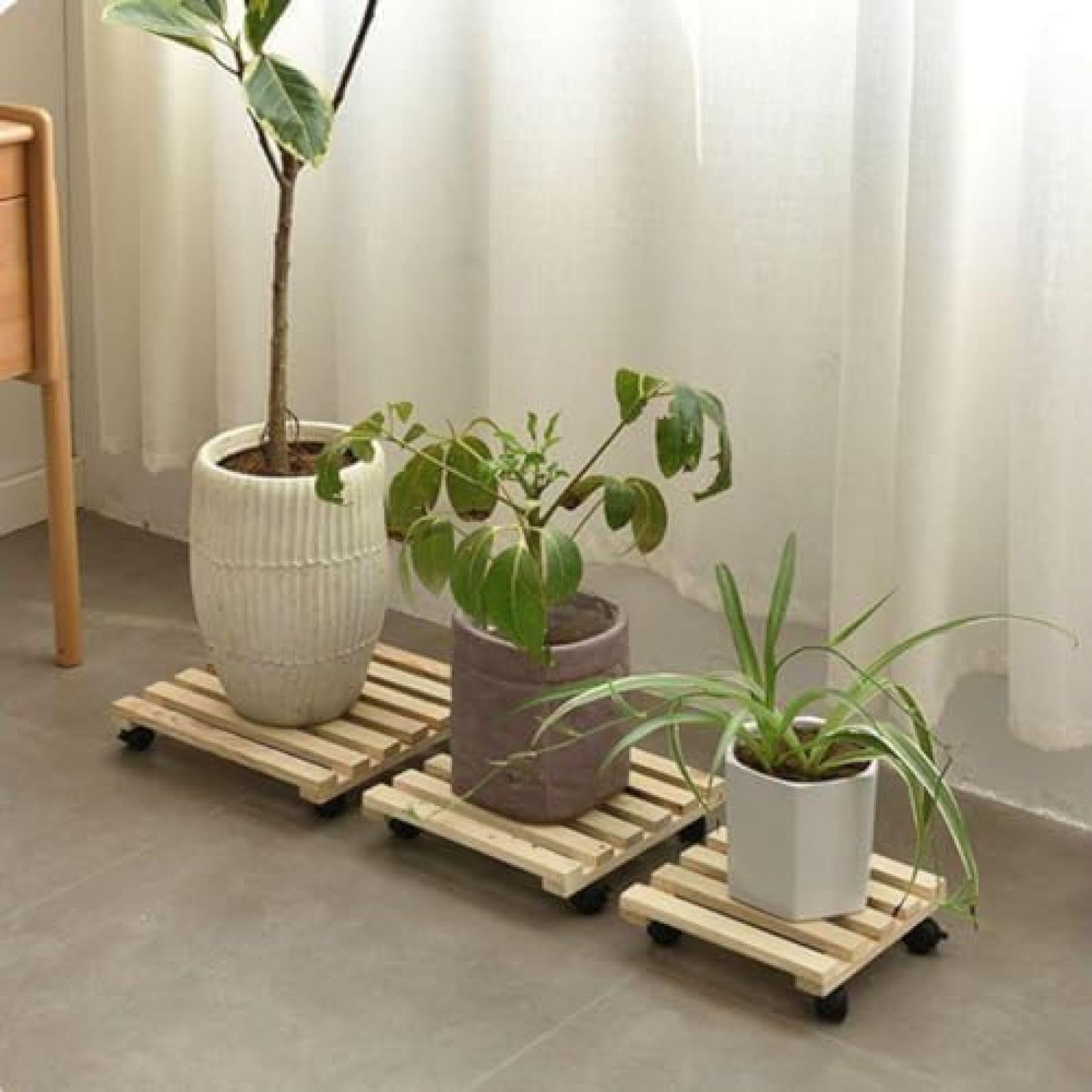 Amazon.co.jp: 花台キャスター付角型 キャスター付で移動もラクラク